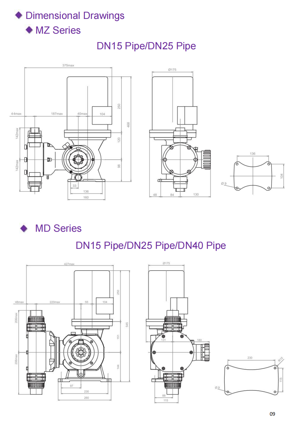 HEPHIS MZ MD Series Mechanical Diaphragm Metering Pump DATA SHEET_10